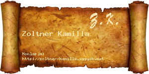 Zoltner Kamilla névjegykártya